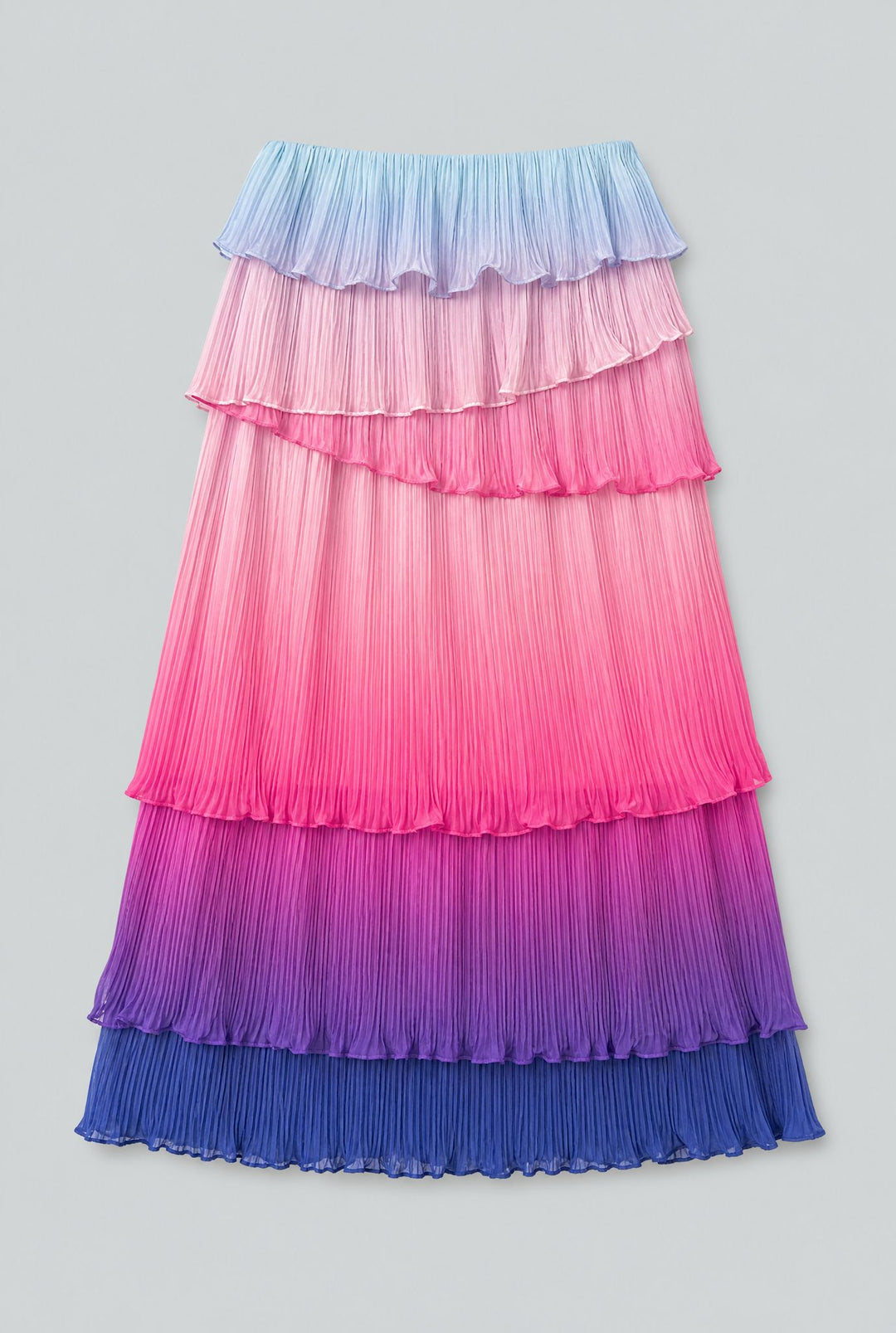 Ombre Pleated Tiered Dress - Purple Combo