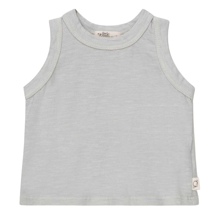 Slub Baby Tank T-Shirt - Soft Grey Tops My Little Cozmo 