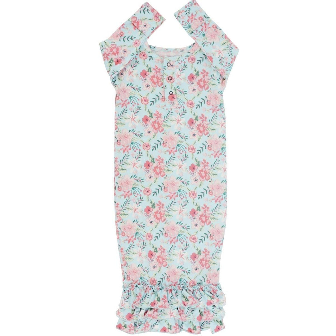 Ruffle Gown - Aqua Floral