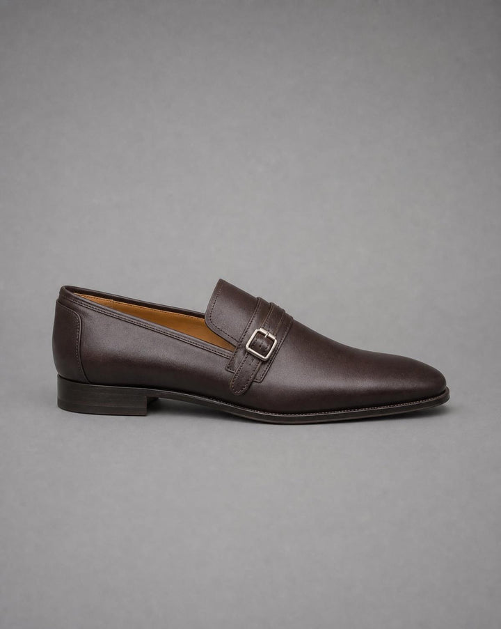 Burton Single Monk Strap Loafers - Dark Brown
