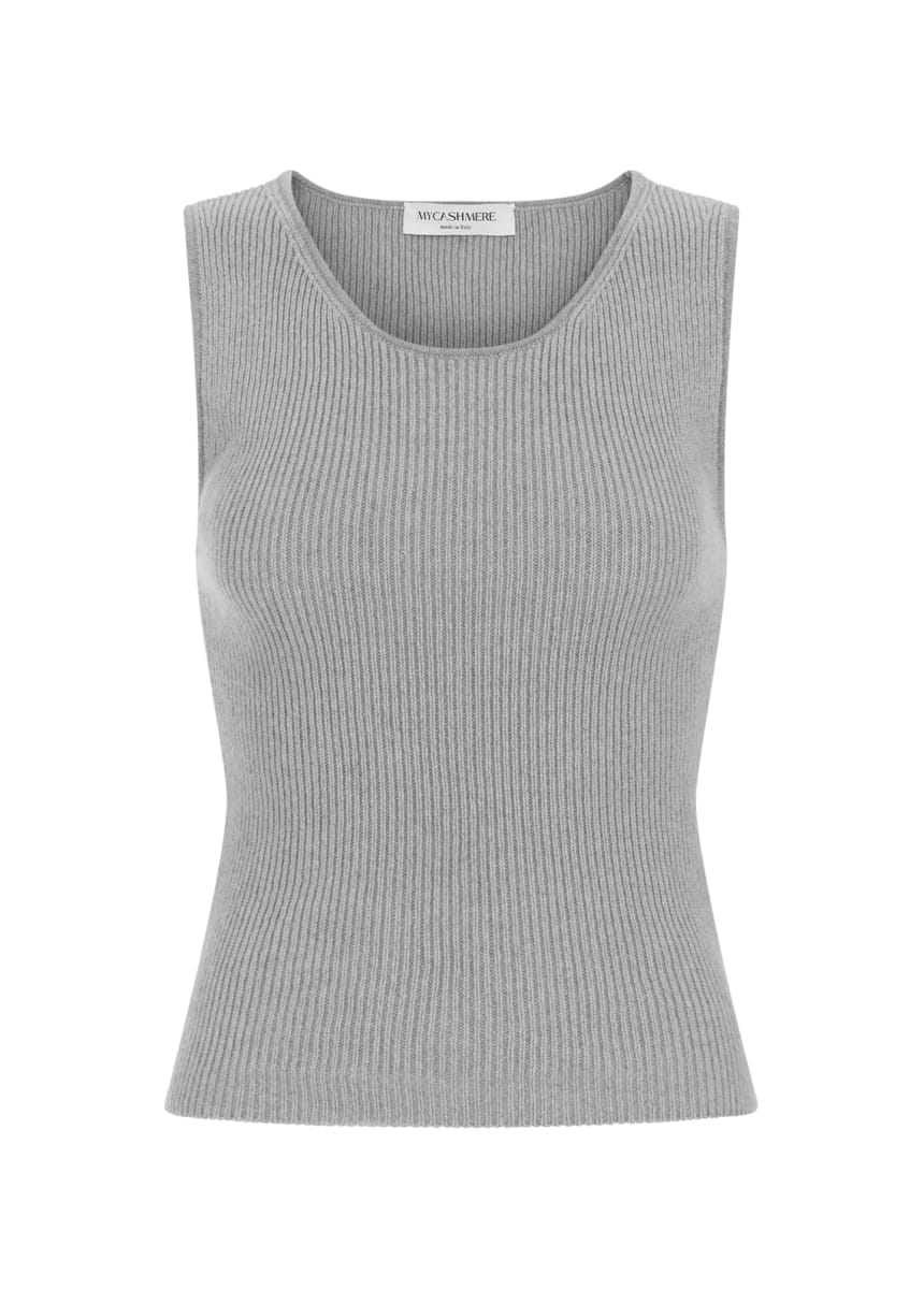Lola | Cashmere Ribbed Tank Top - Grey