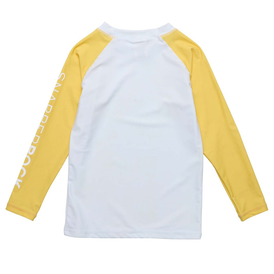 Sustainable LS Rash Top - White & Yellow