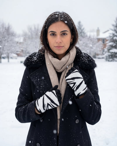 9" Gloves In Zebra Design - Zebra