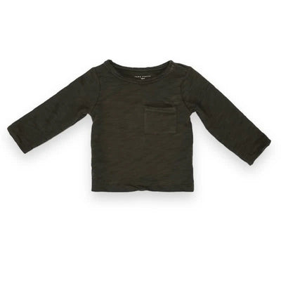 Flamé Long Sleeved One Pocket Tee - Iron