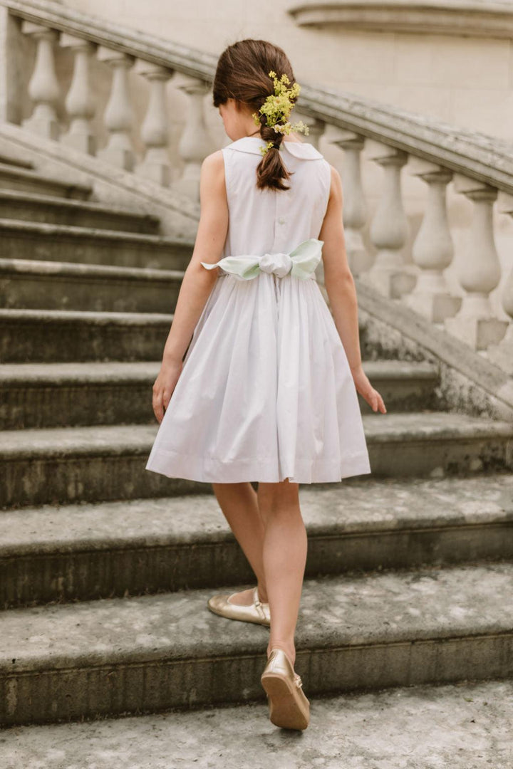 Lily Sleeveless Smocked Dress - White