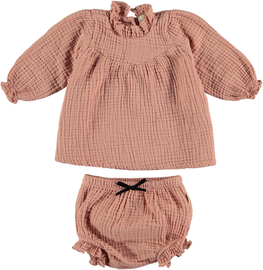 Organic Baby Dress & Bloomer - Pink