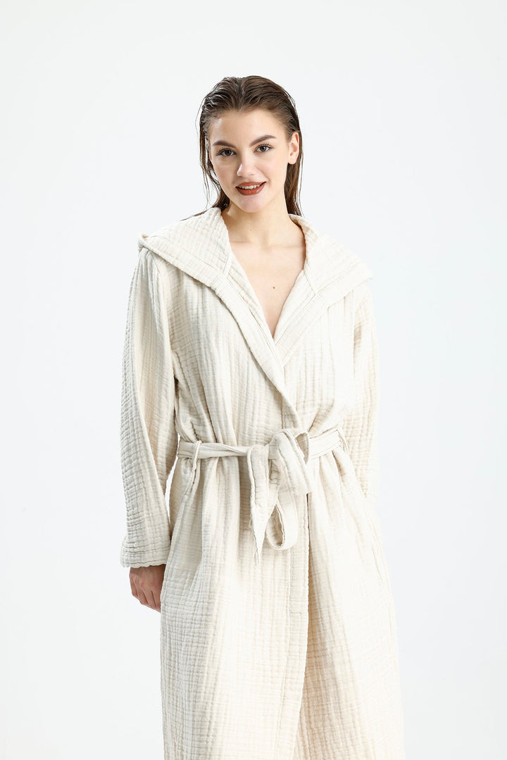 Muslin Beige Bathrobe