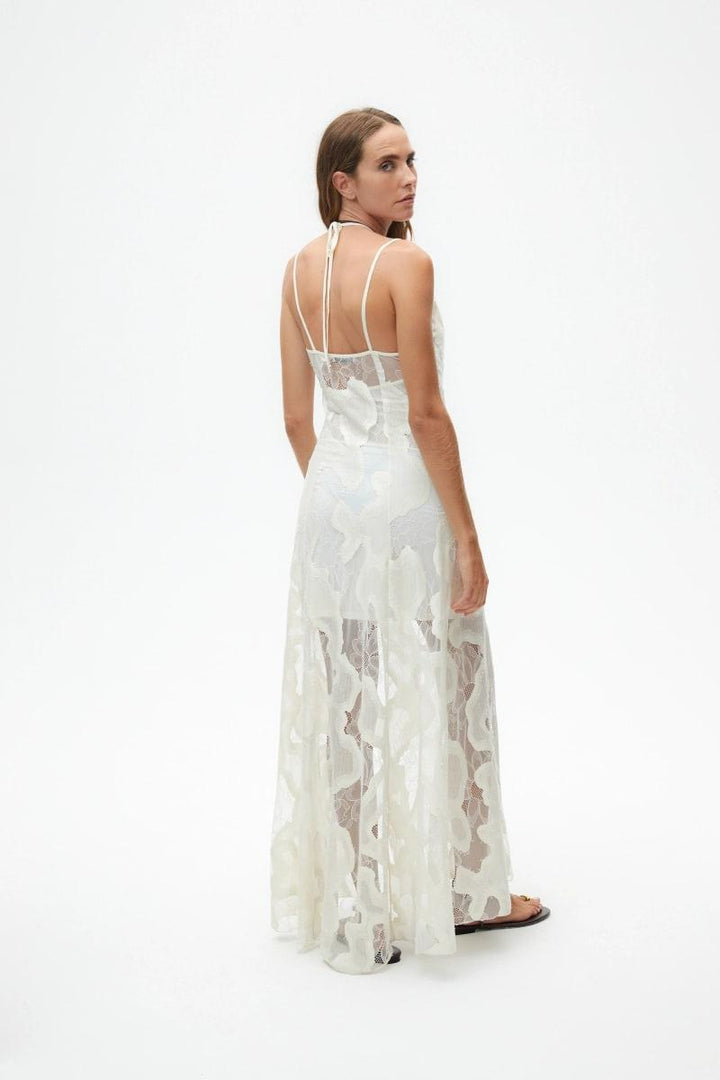 Embroidered Long Dress - Ecru