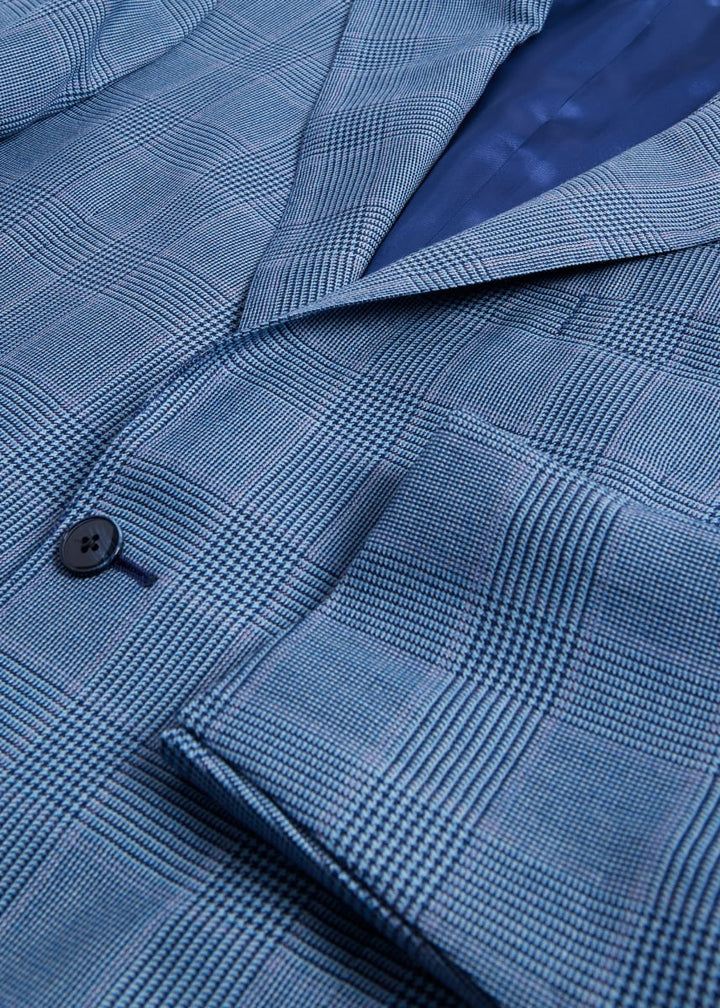 Cashmere Plaid Jacket - Blue
