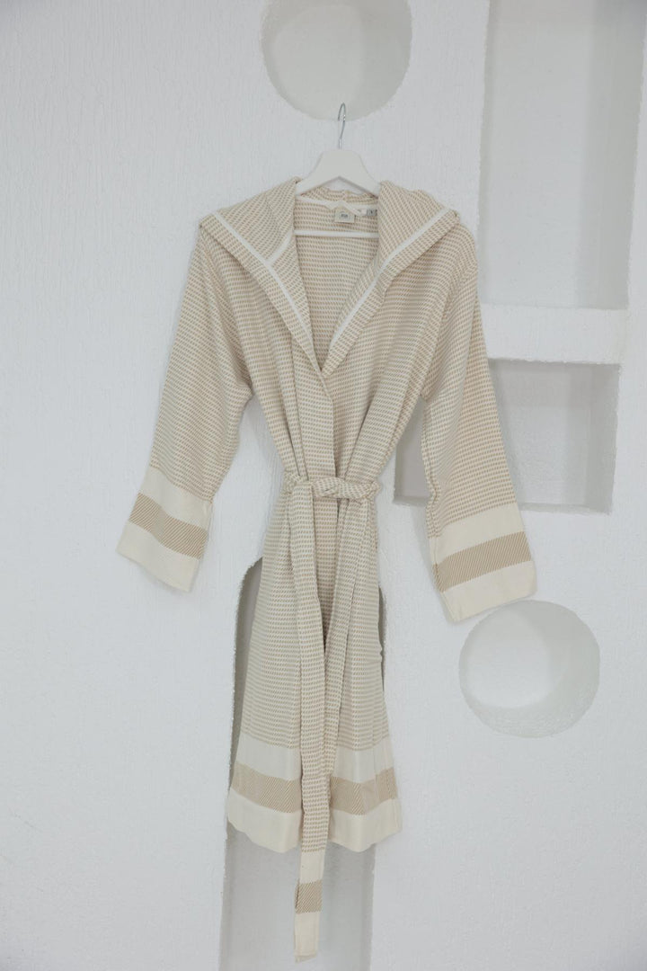 Cotton Yellow & White Bathrobe