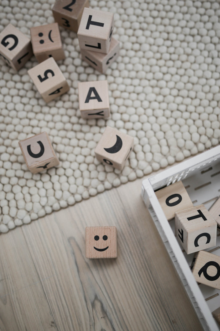 Wooden Math Blocks in Black - Wood