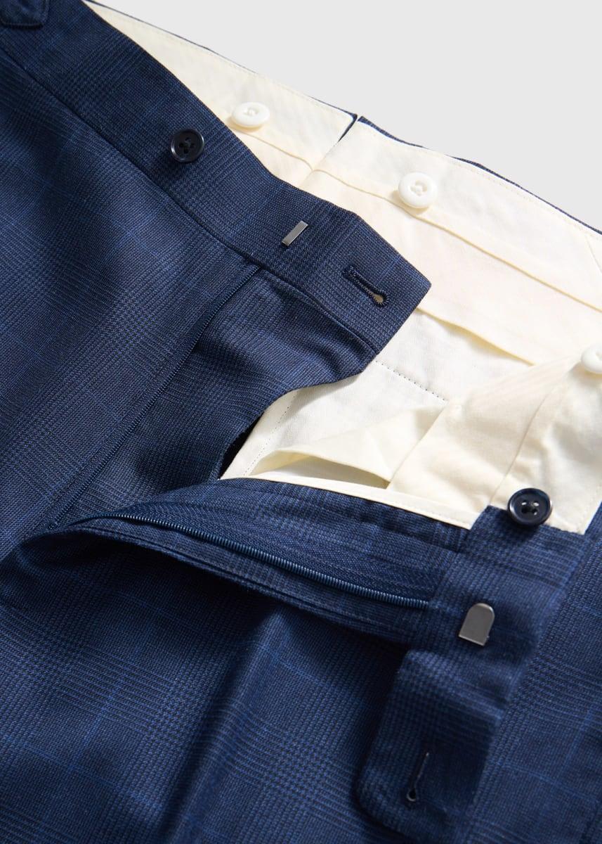 Wool & Silk Tonal Plaid Suit - Mid Blue