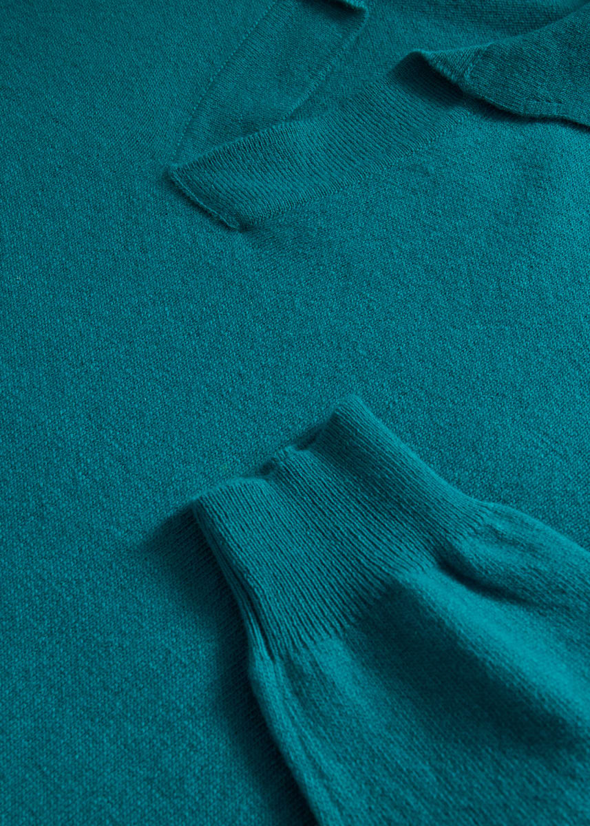 Long Sleeve Johnny Collar Pullover - Blue