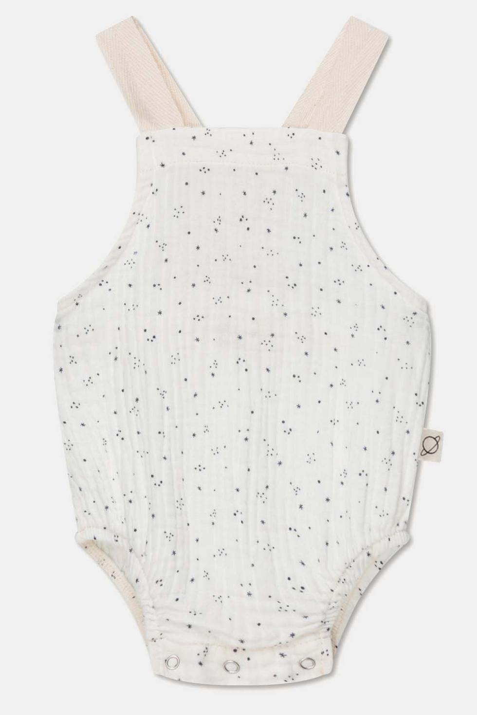 Gauze star-print baby romper - Ivory