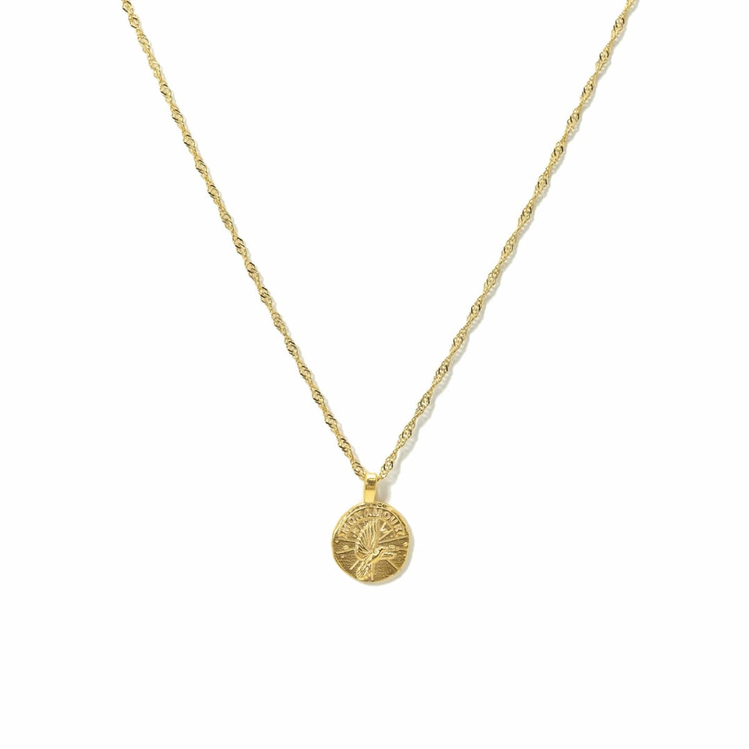 Dove Coin Necklace - Gold