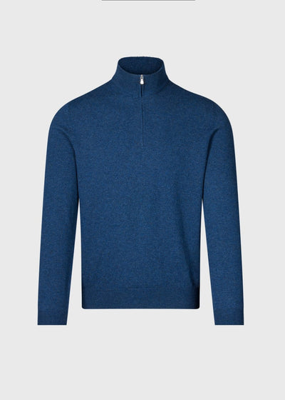 Cashmere 1/4 Zip Sweater - Denim