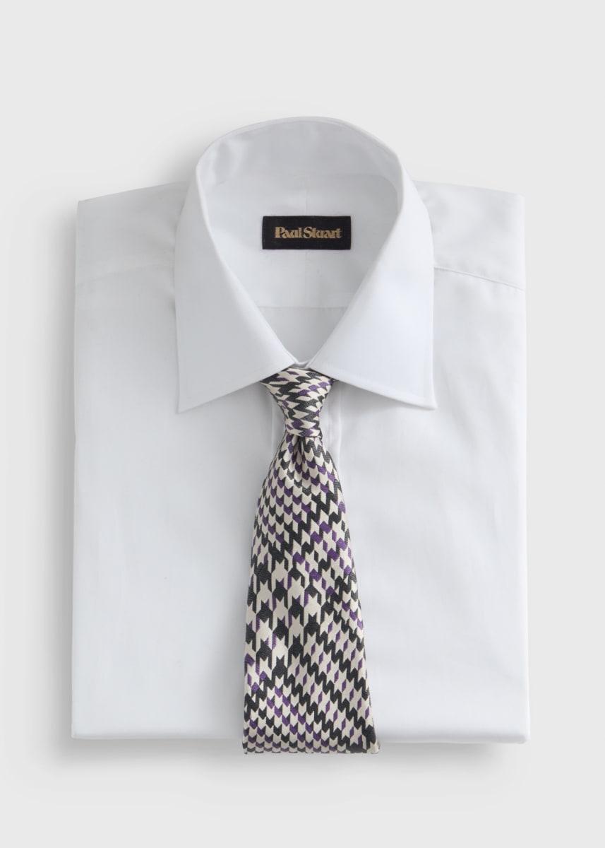 Woven Silk Glen Plaid Tie - Purple