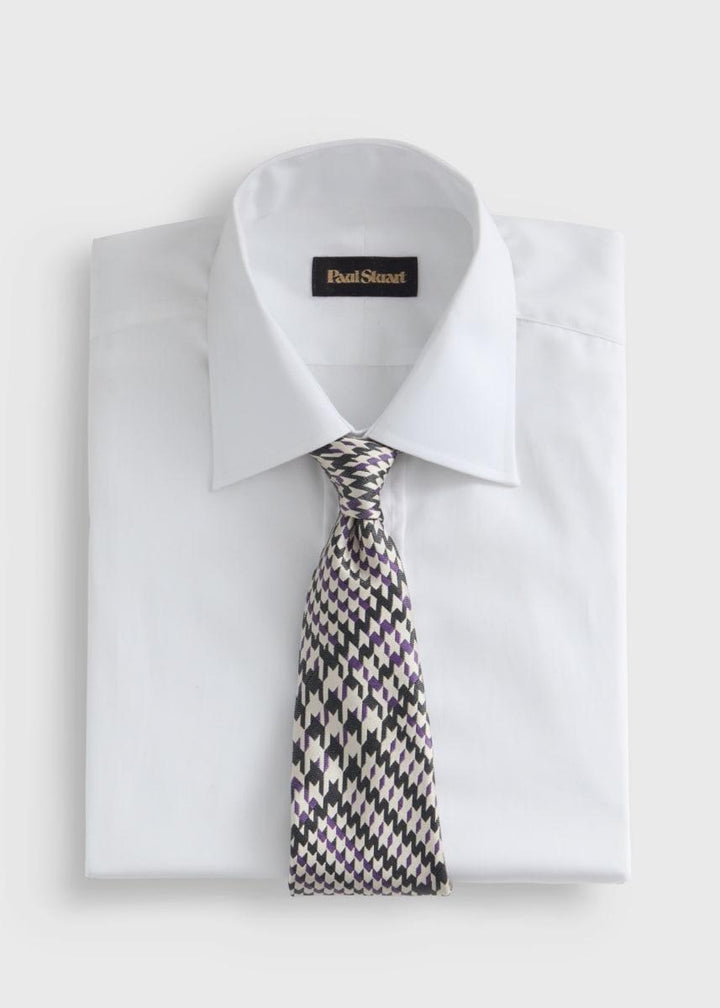 Woven Silk Glen Plaid Tie - Purple