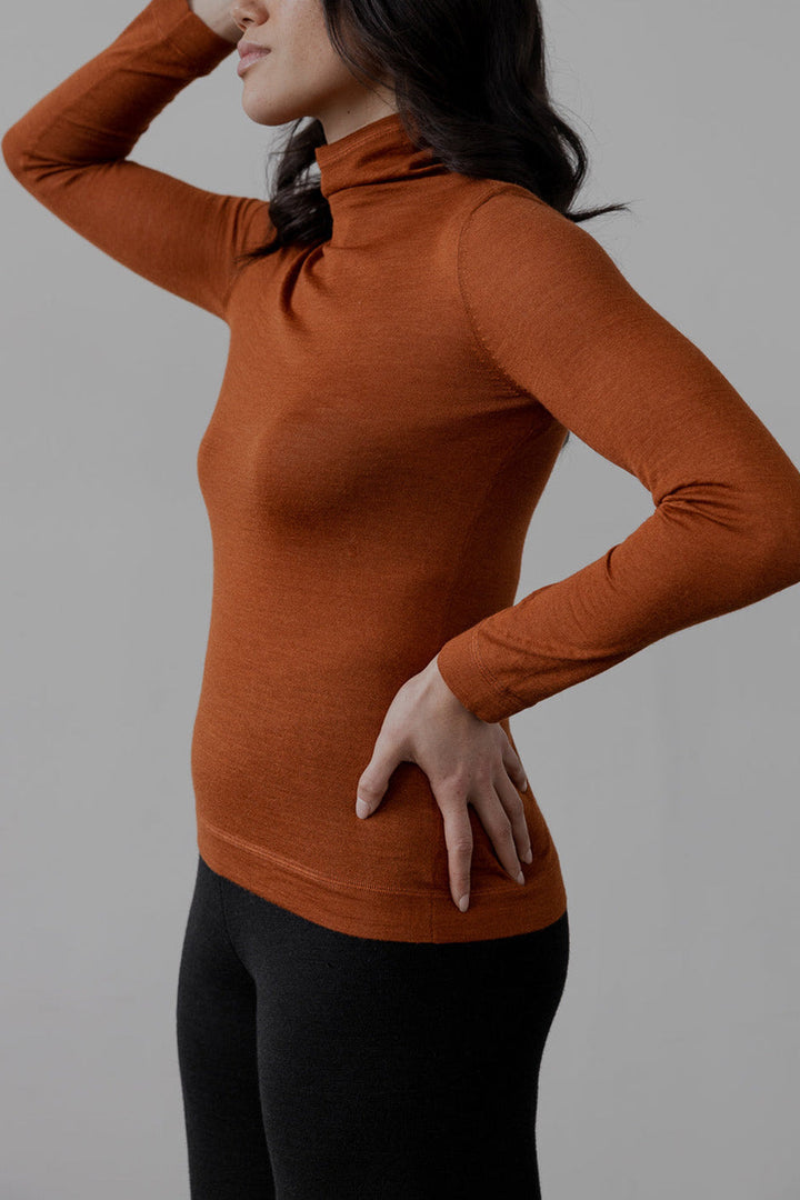 T Neck Pullover - Rust