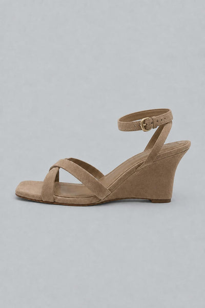 Parma Suede Wedge Sandal - Taupe Clay