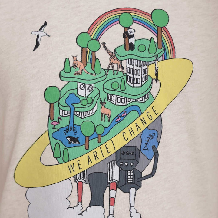 Graphic T Shirts For Boys And Girls Earth Day Print - Beige