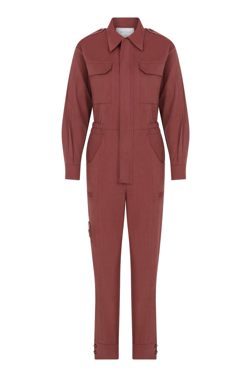 Dorothy Cotton Jumpsuit - Burgundy