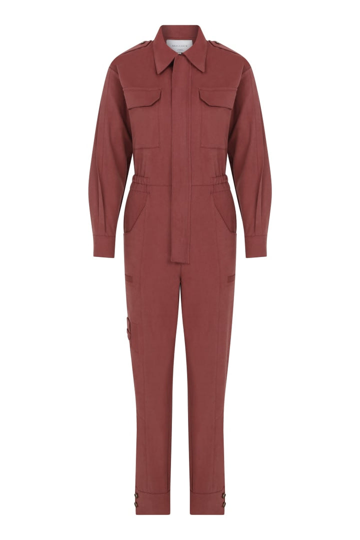 Dorothy Cotton Jumpsuit - Burgundy