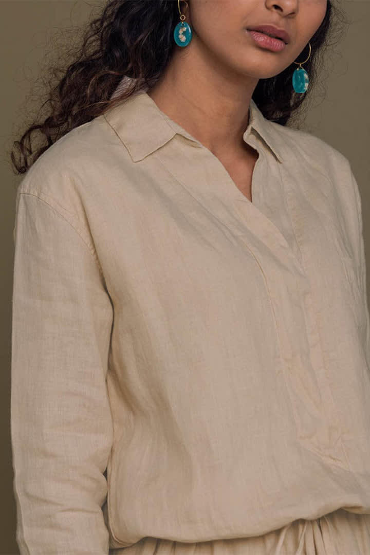 Meet Me By The Cliff Dress - Neutral Beige