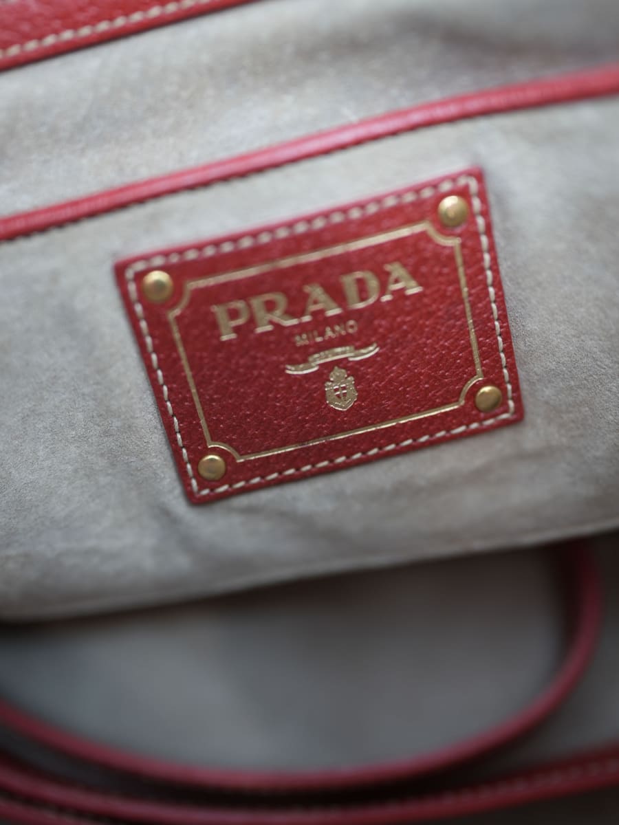 Pre-Owned Prada Canvass Cinghiale with Trimmed Canapa Handles