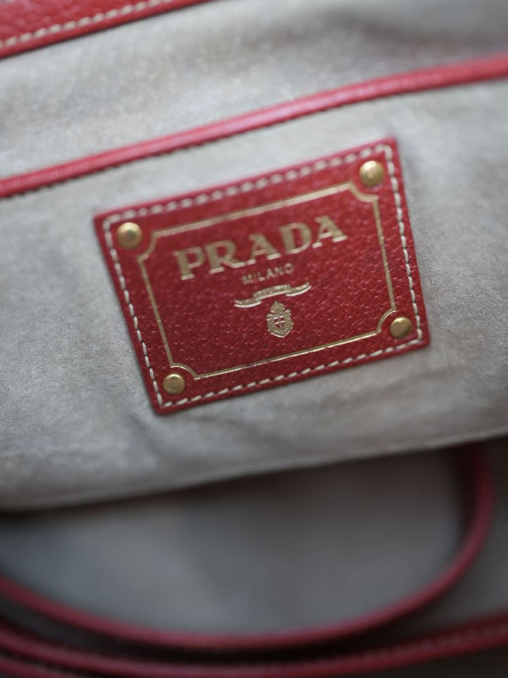 Pre-Owned Prada Canvass Cinghiale with Trimmed Canapa Handles