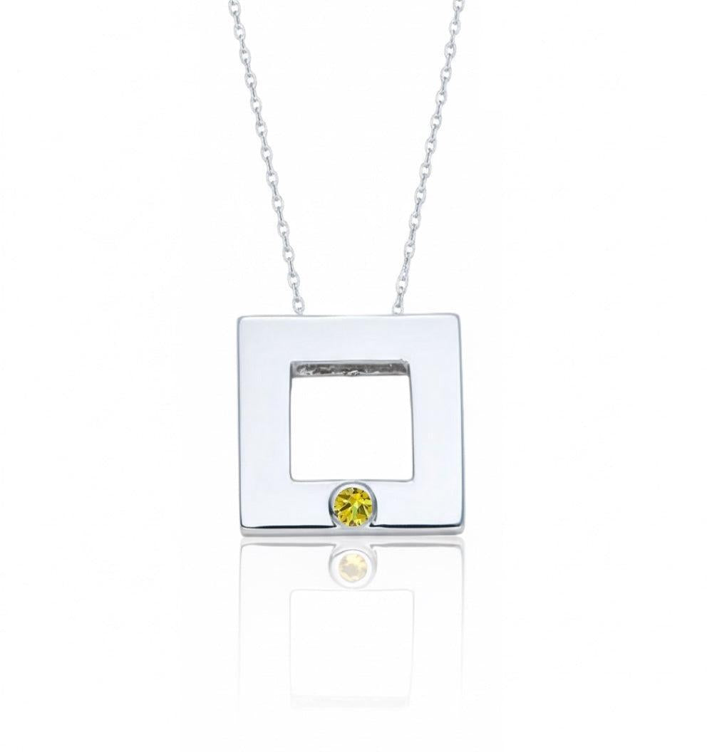 Sterling Silver Geometric "Peace" necklace