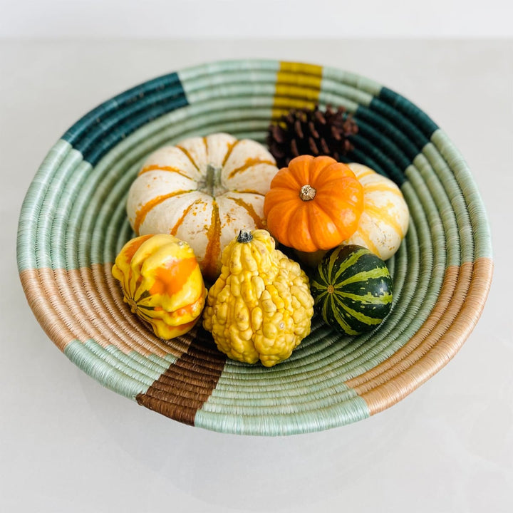 Restorative Woven Bowl 14” - Abstract Seafoam