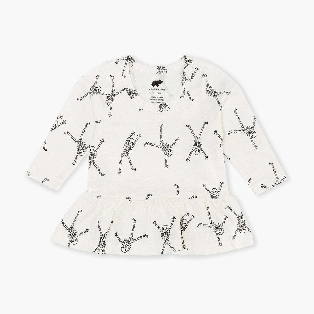 Long Sleeve Peplum Tee - Funny Bones