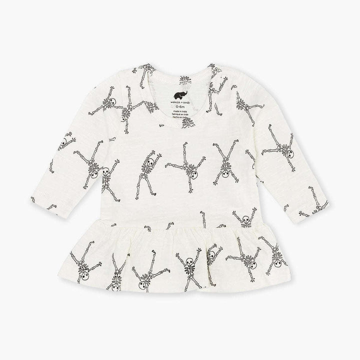 Long Sleeve Peplum Tee - Funny Bones