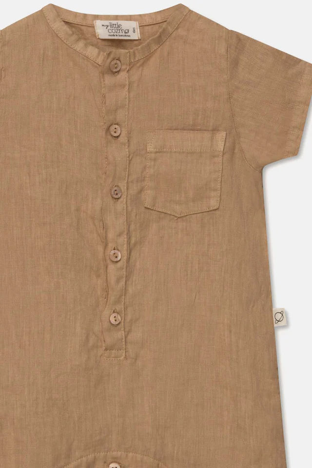 Linen baby jumpsuit - Sand