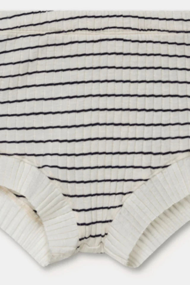 Rib stripe shorts - Ivory - Bloomer