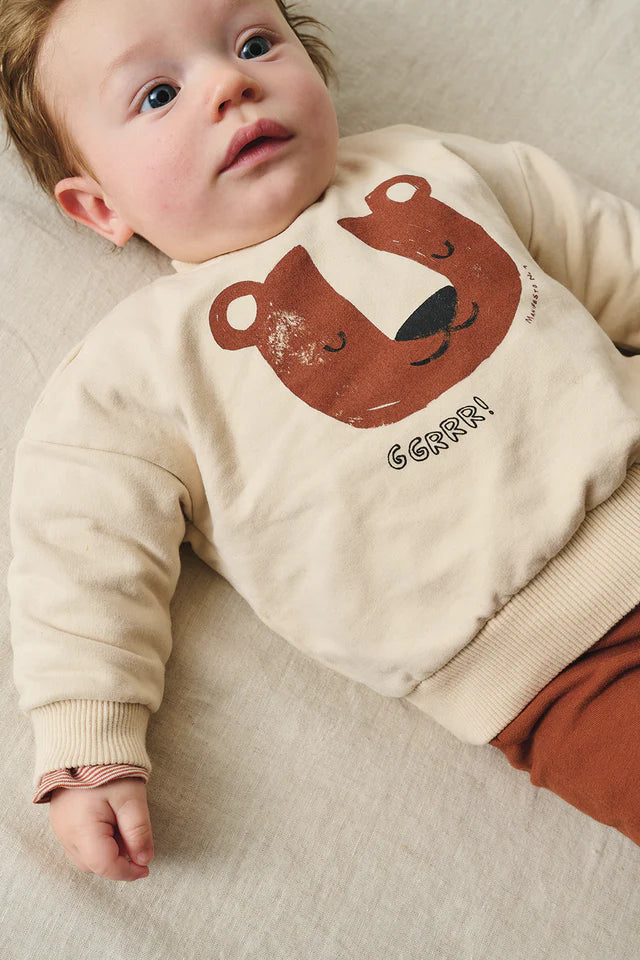 Soft Touch Baby Sweatshirt Bear - Stone