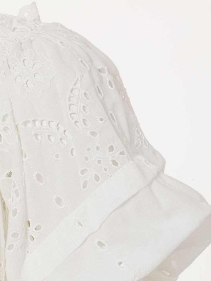 Embroidery Long Dress - off-white