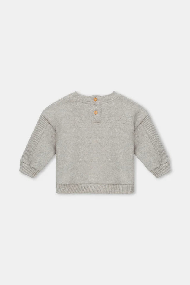 Light grey organic knit baby sweater - Light grey