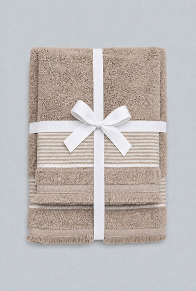 Hand And Bath Towel Set - Brown
