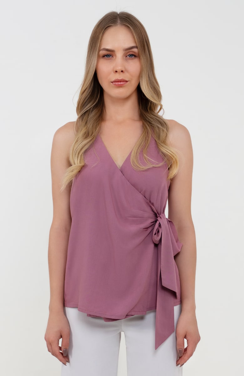 The Wrap Top - Mauve