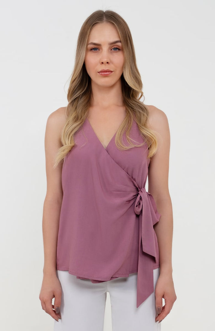 The Wrap Top - Mauve
