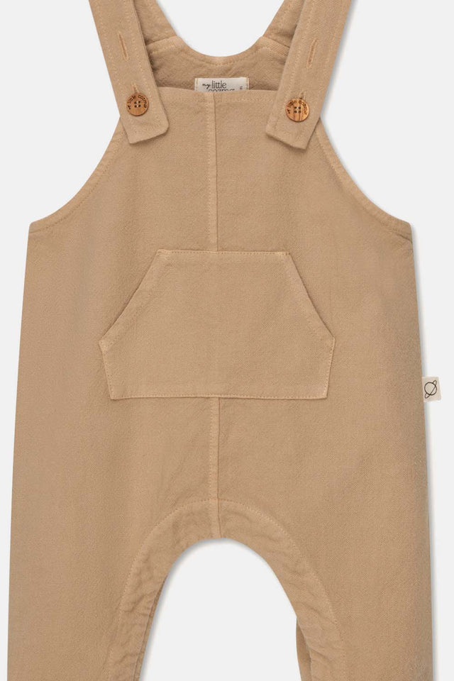 Rustic Cotton Baby Overalls - Sand