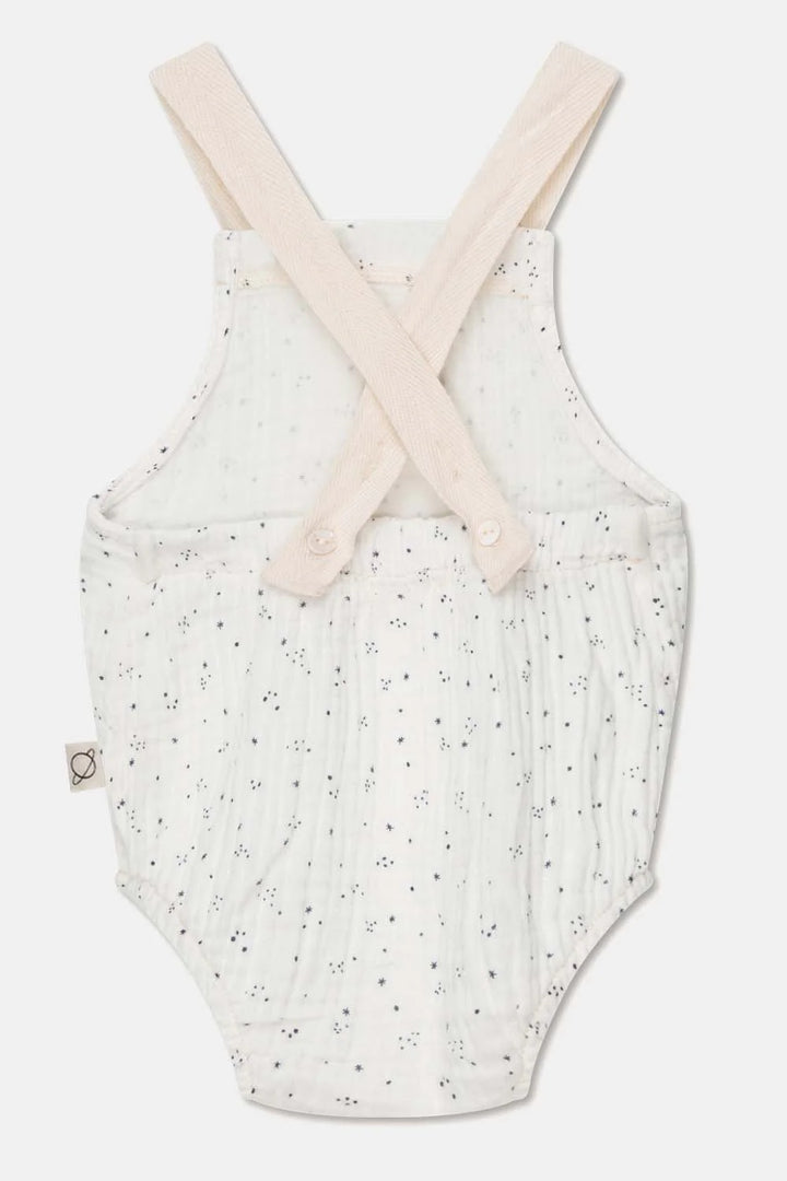 Gauze star-print baby romper - Ivory