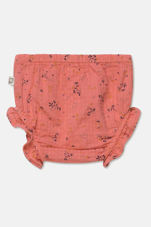 Muslin floral baby bloomers - Coral