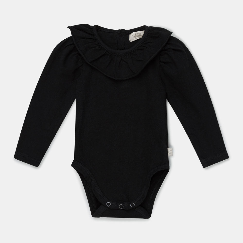 Organic Baby Girl Bodysuit - Dark Grey Bodysuits + Onesies My Little Cozmo 