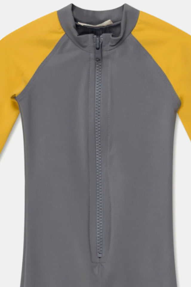 Uv baby rash guard swimsuit - Greyyellow swim
