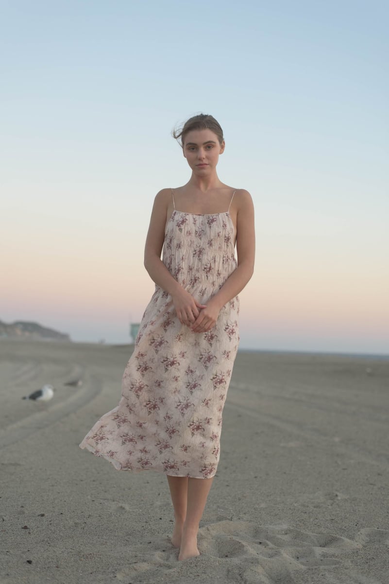 Cecilia Open Back Ramie Dress - Floral