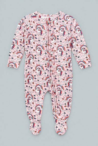 Ruffle Footie - Rainbow Bright