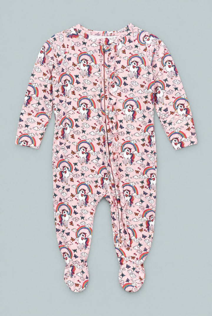 Ruffle Footie - Rainbow Bright